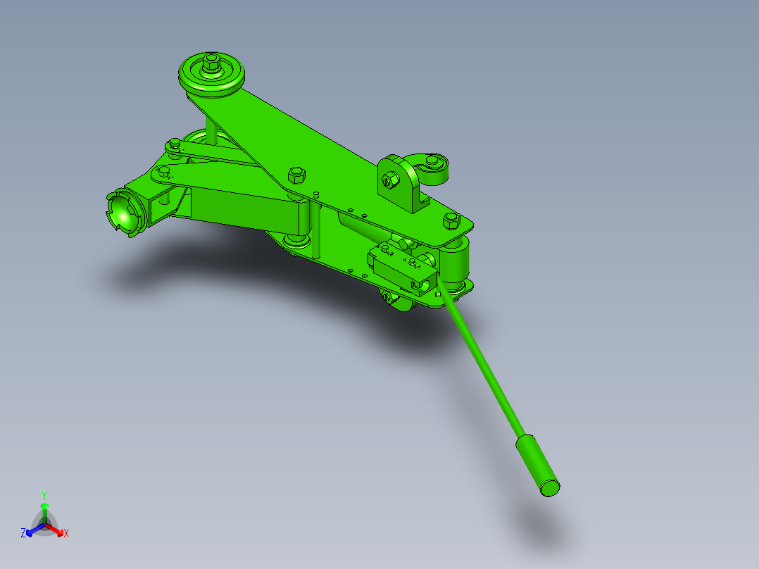 手动卧式千斤顶设计三维sw正等轴测图