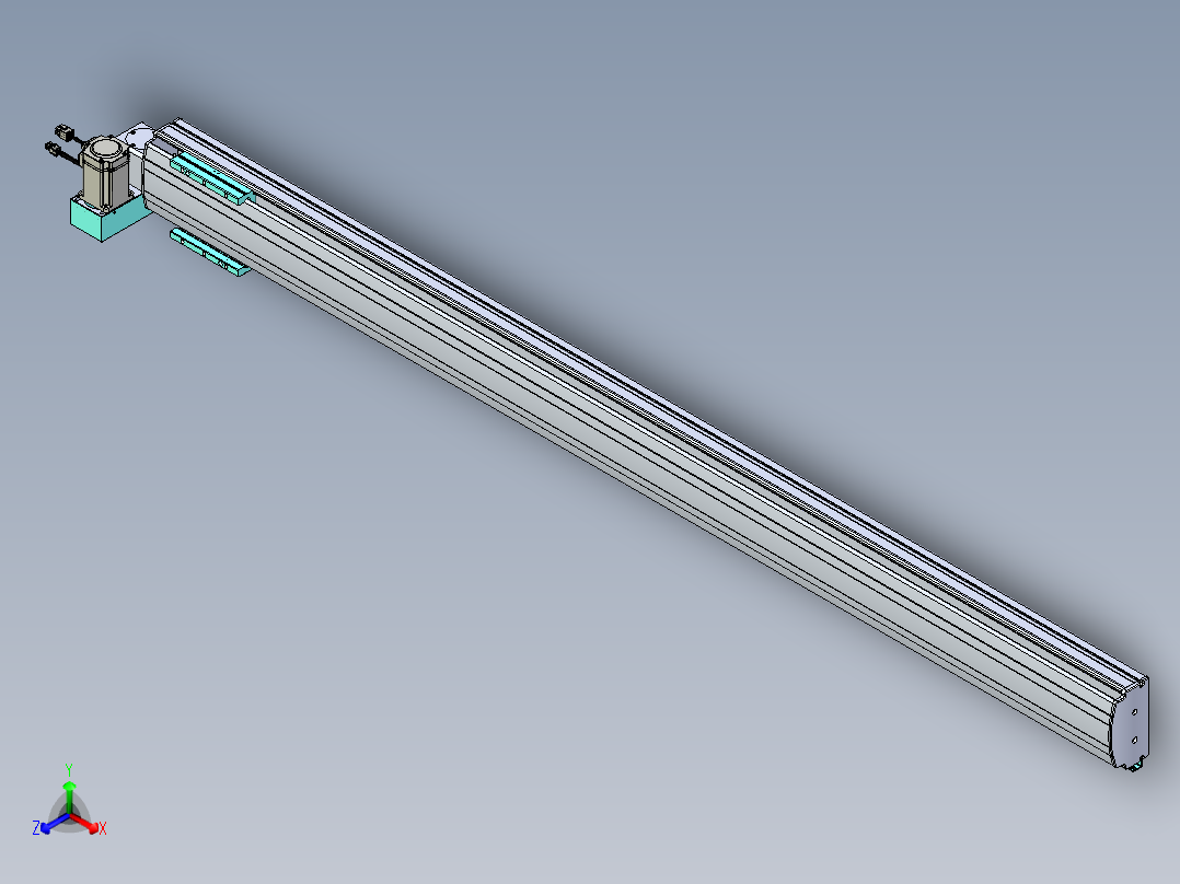 威洛博VBF同步带传动一般环境VBF14-L45-S1700-BLU-ZP40-C3正等轴测图