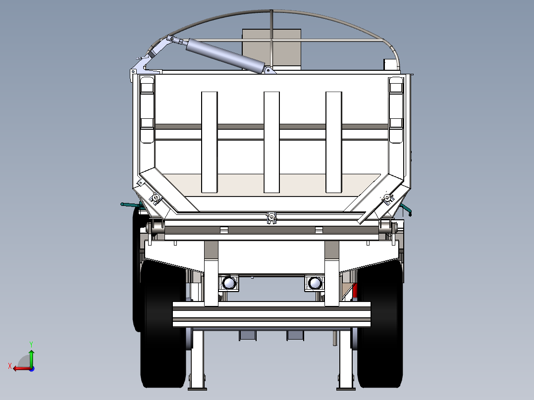 22吨自卸半挂车后视图