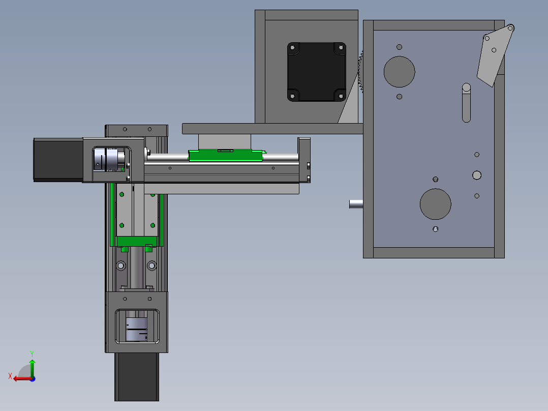砂带打磨机二坐标移动sw20可编辑后视图