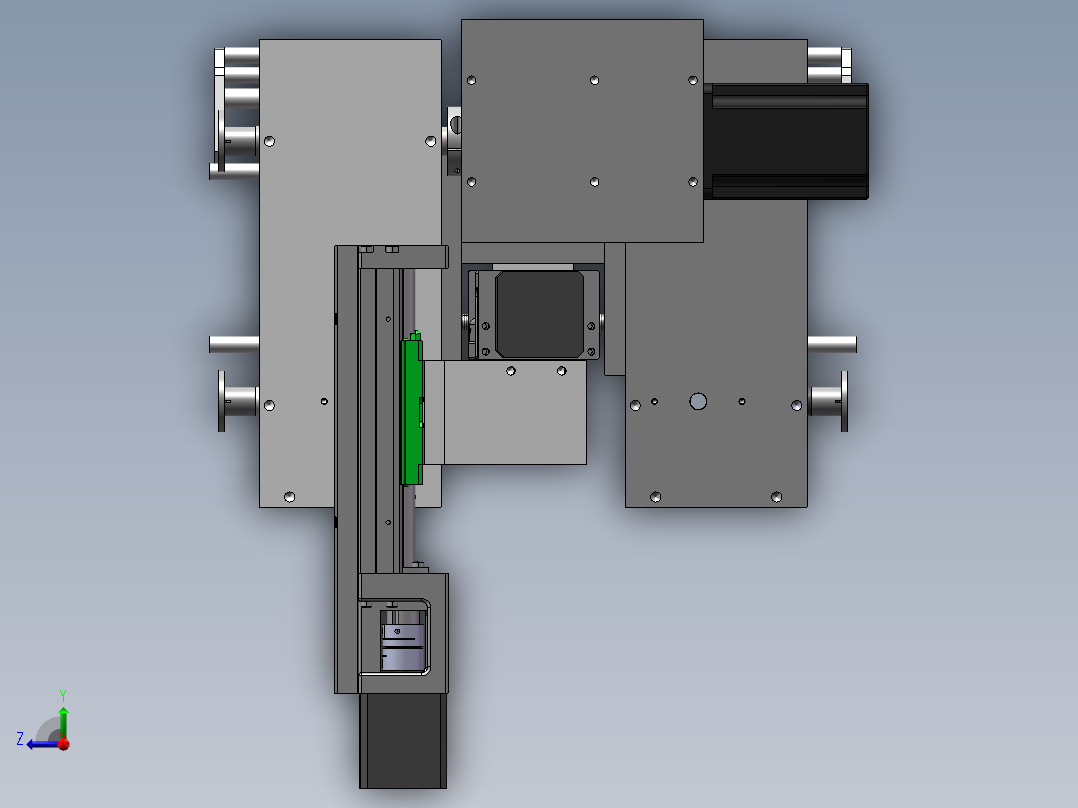 砂带打磨机二坐标移动sw20可编辑右视图