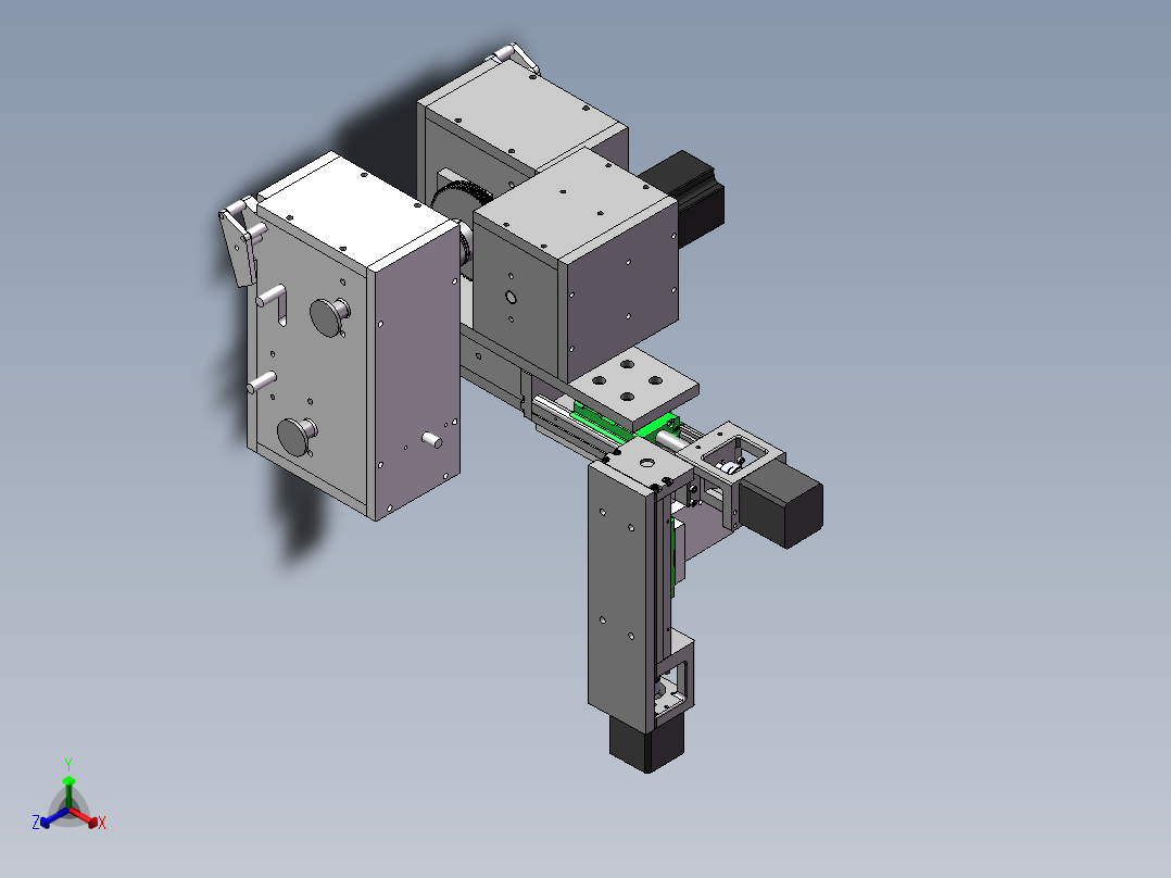 砂带打磨机二坐标移动sw20可编辑正等轴测图
