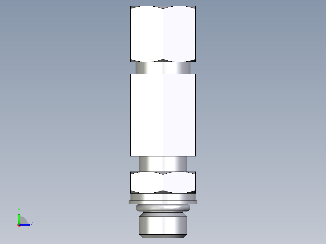 卡套式工业通用硬管接头EO_Adjustable_locknut_run_tee_LEE08ZSMORCF左视图