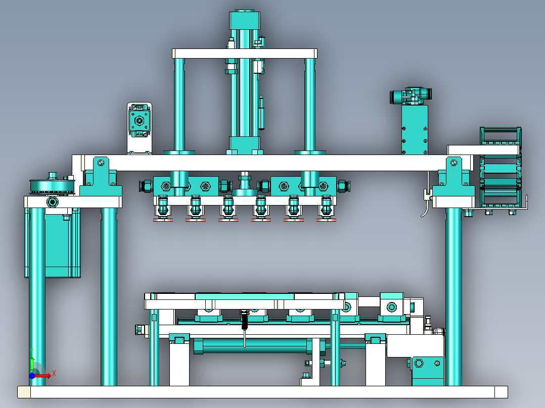 XY双向两点位置变距机构前视图