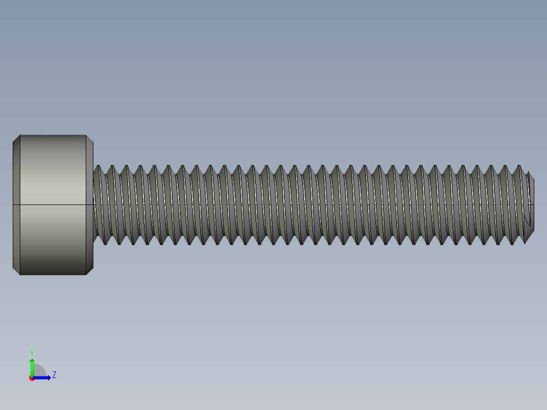 M4 x 0.7mm Thread 22mm LONG SOCKET HEAD CAP SCREW.STEP左视图