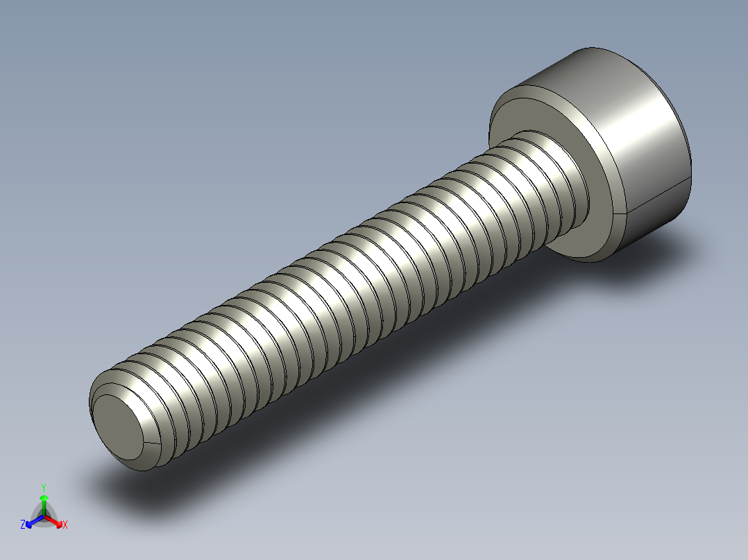M4 x 0.7mm Thread 22mm LONG SOCKET HEAD CAP SCREW.STEP正等轴测图