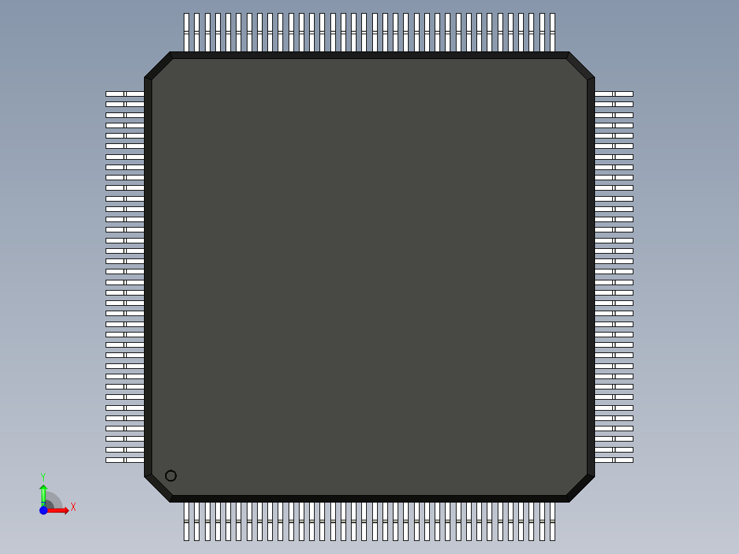 元器件3D封装QFP144_FPT-144P-M02162前视图