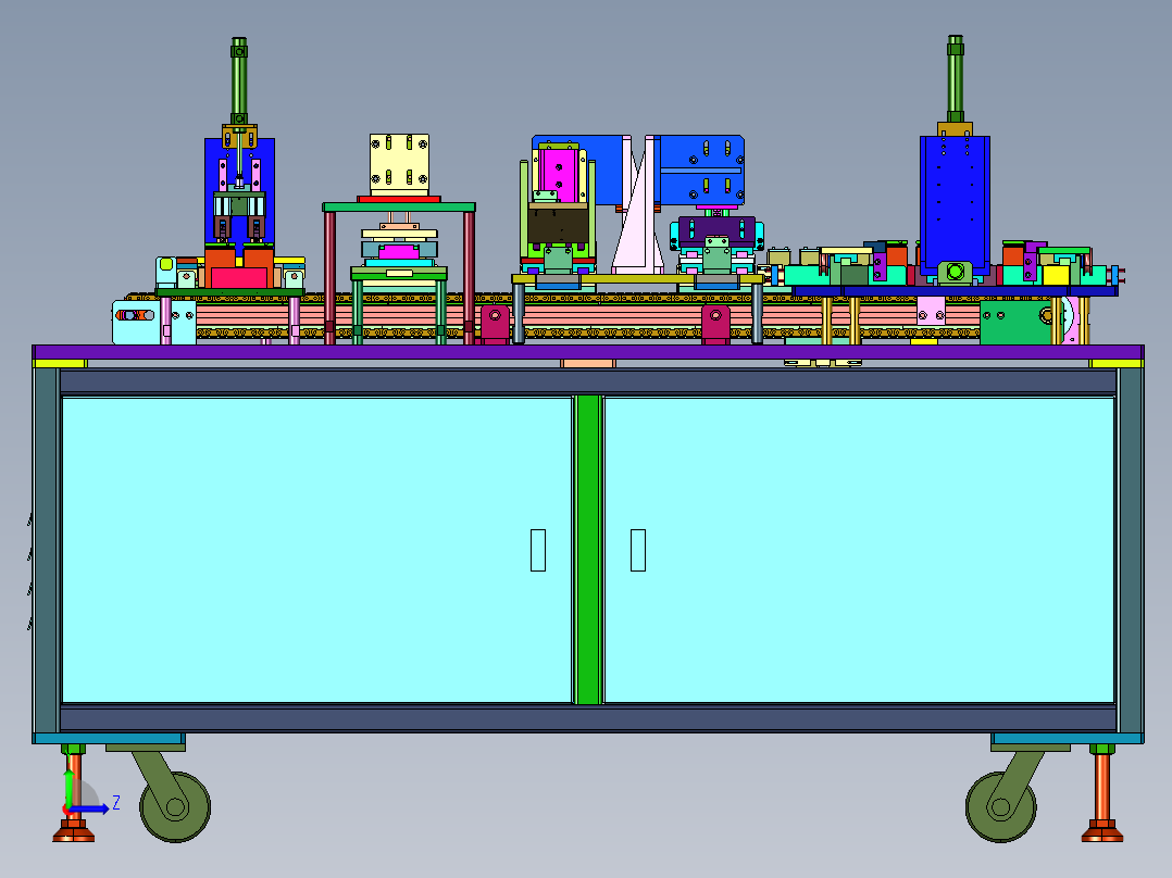 软包锂电池级片封扣机左视图