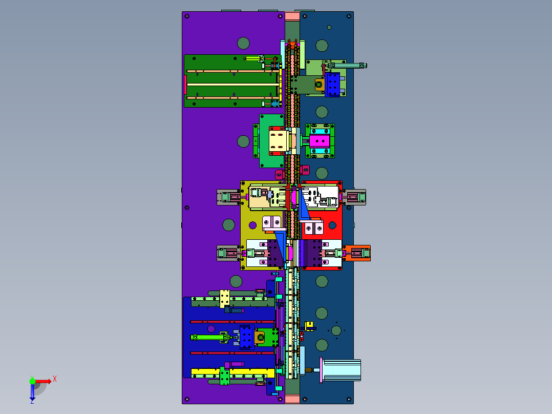 软包锂电池级片封扣机俯视图