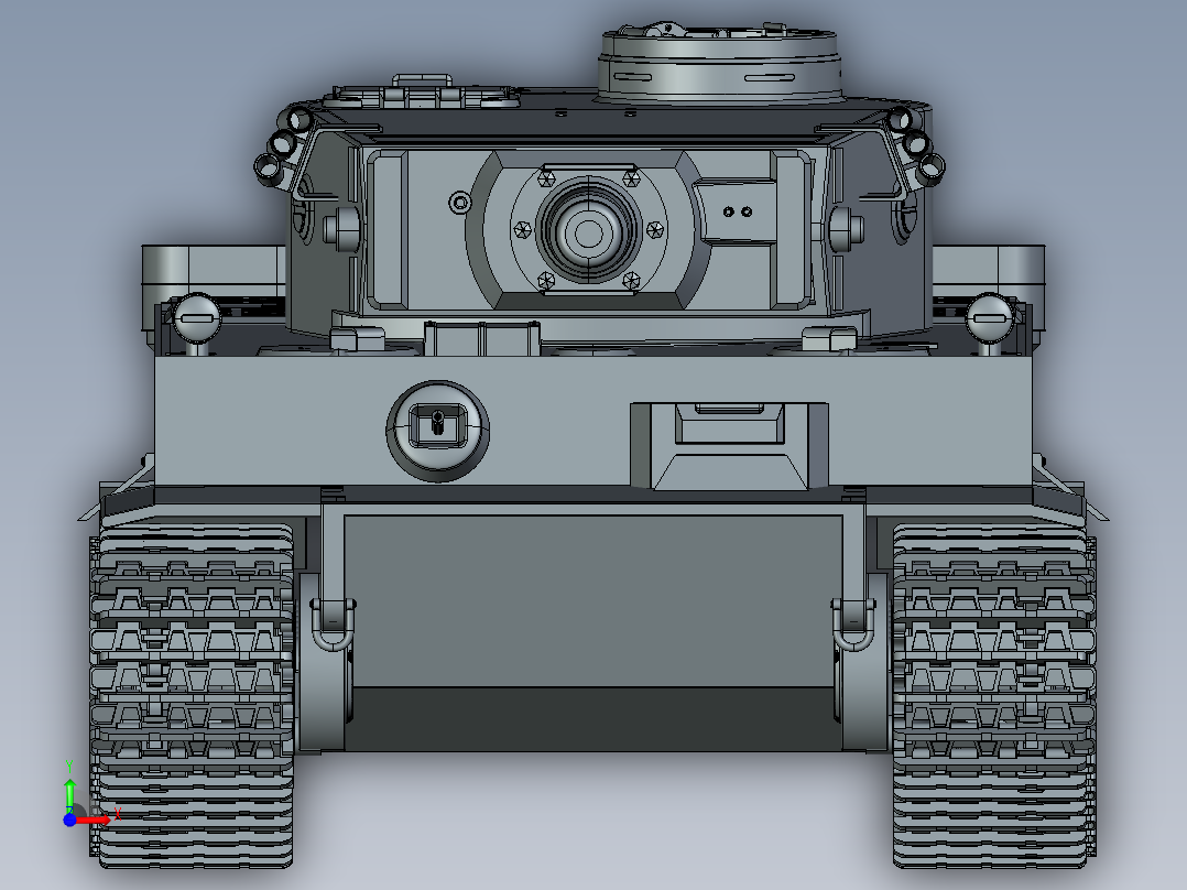 坦克战车tiger-tank CREO STP前视图