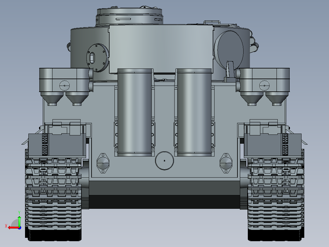 坦克战车tiger-tank CREO STP后视图