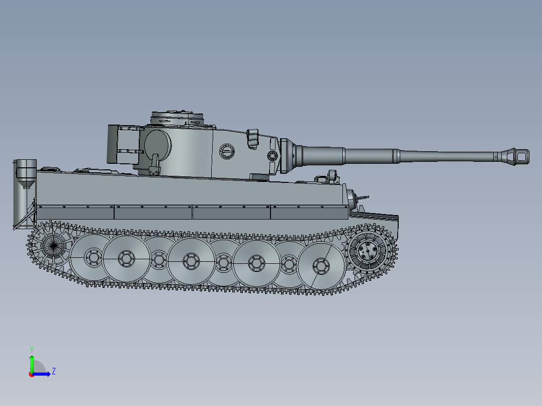 坦克战车tiger-tank CREO STP左视图