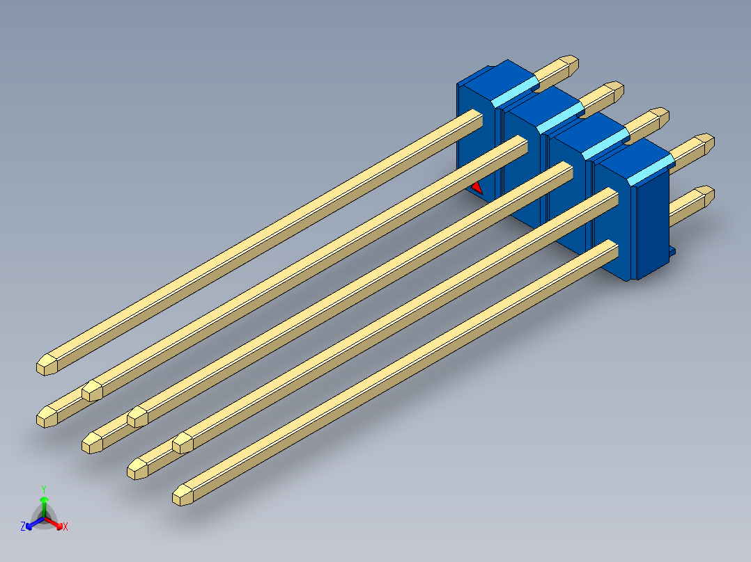 彩色公头100mil（2.54mm）系列-DS1021_blue_2x04p_100mil_Type43_rev1.0
