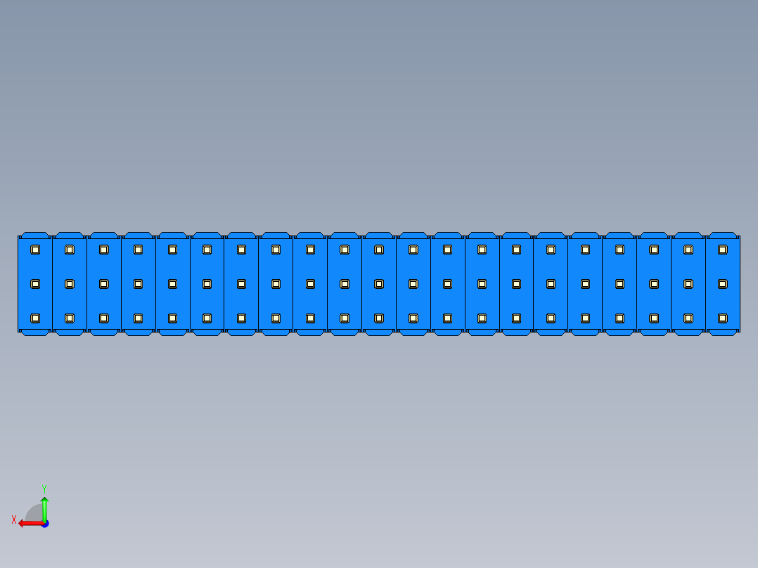彩色公头100mil（2.54mm）系列-DS1021_blue_3x21p_100mil_Type1_rev1.0后视图