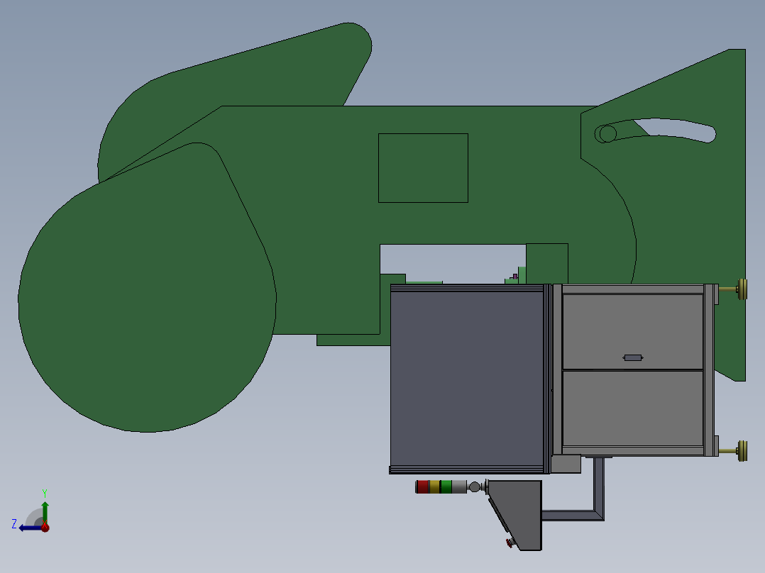 自动上料冲孔设备右视图