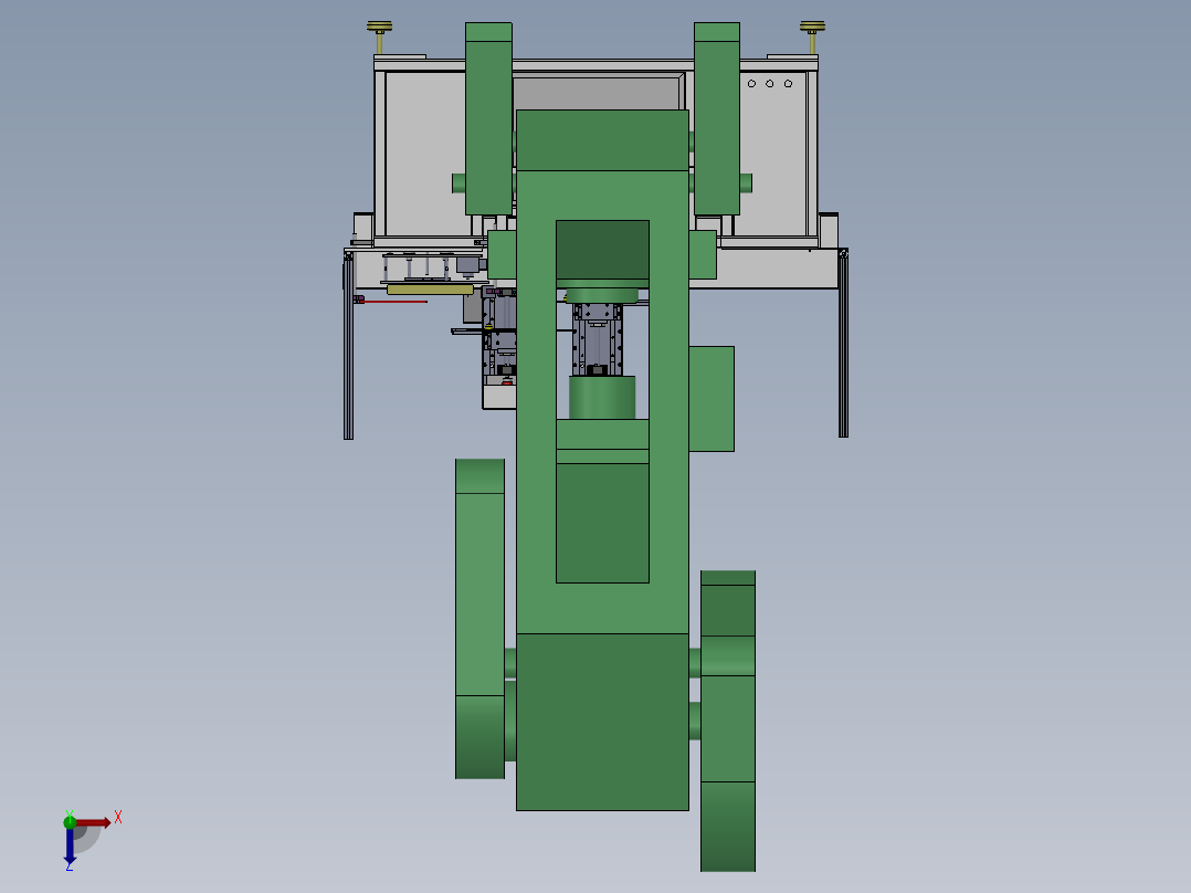 自动上料冲孔设备俯视图