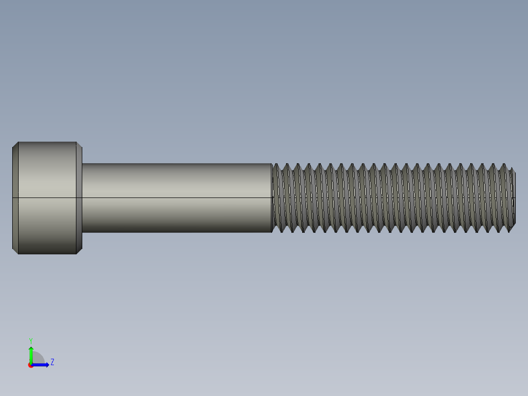 M8 x 1.25mm Thread 50mm LONG SOCKET HEAD CAP SCREW.STEP左视图