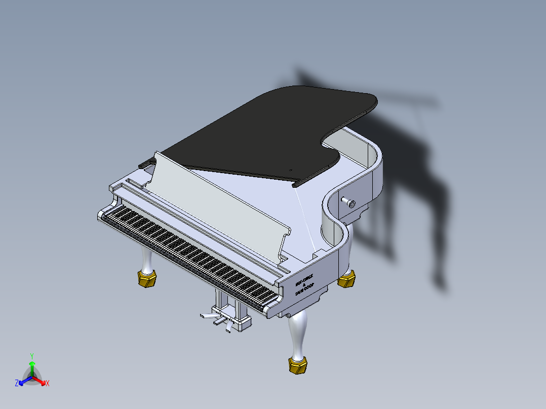 钢琴10正等轴测图