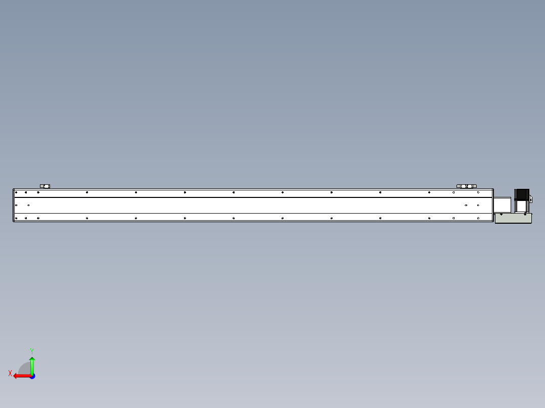 同步带滑台-半封闭B13H-L45-S1700-L-P40-D3后视图