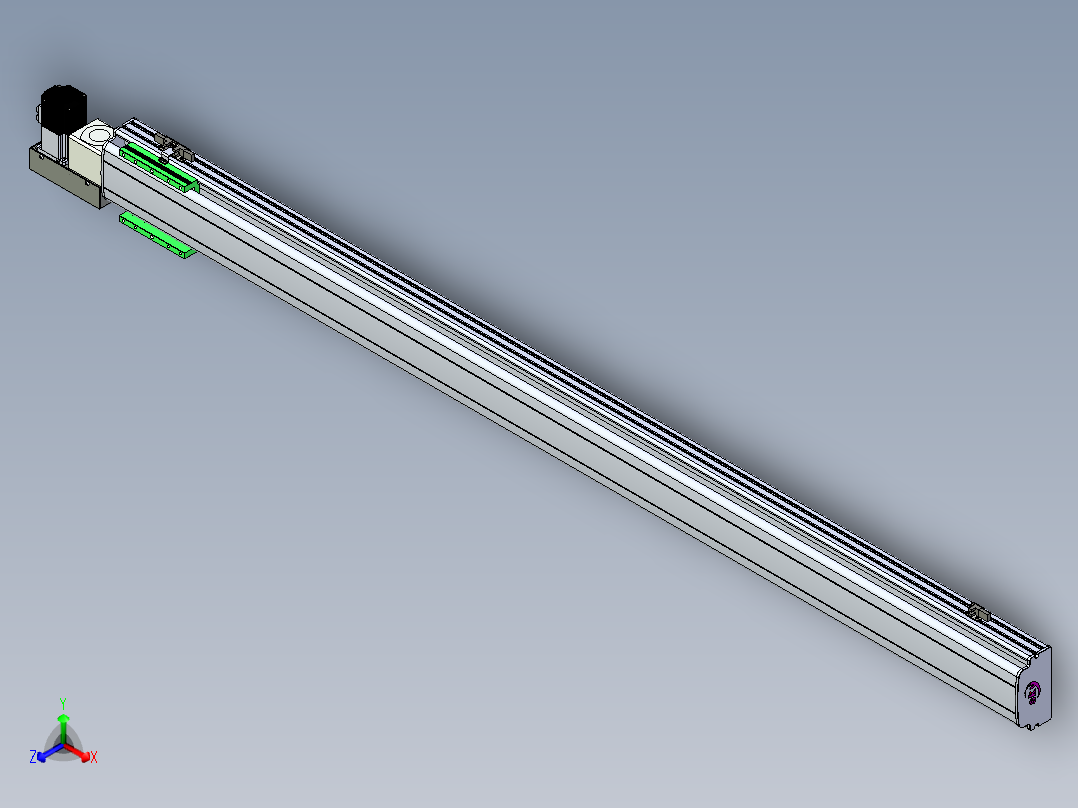 同步带滑台-半封闭B13H-L45-S1700-L-P40-D3正等轴测图