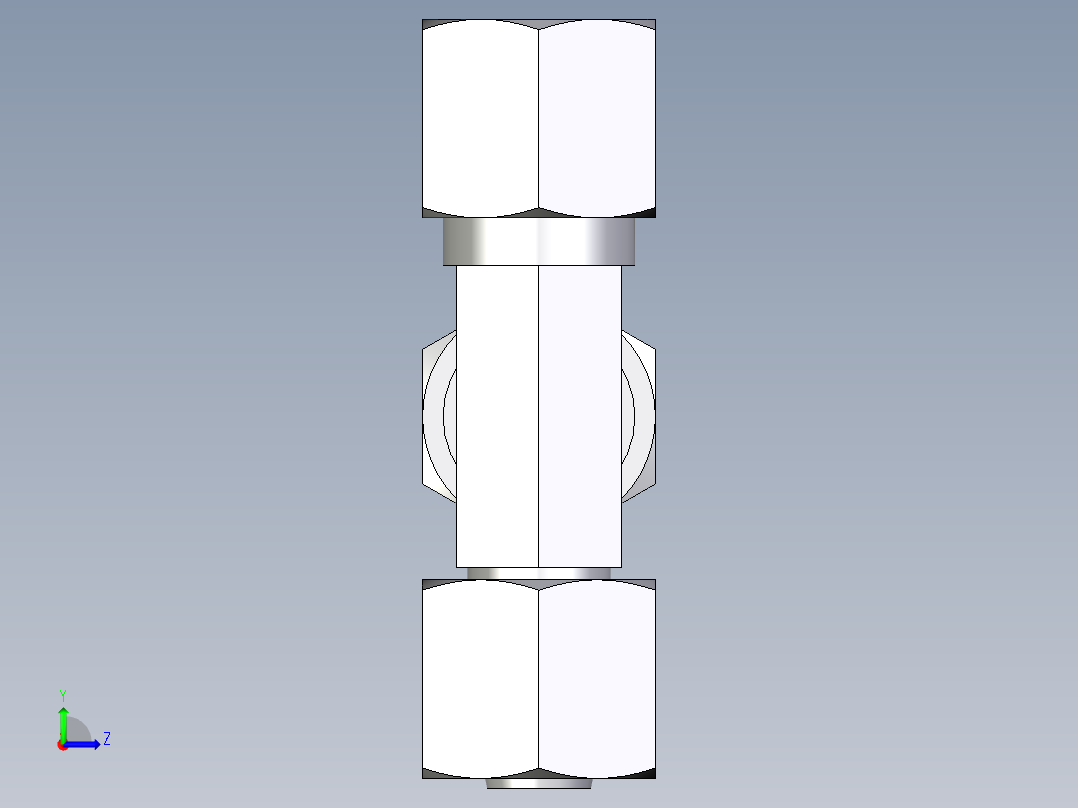 卡套式工业通用硬管接头EO_Swivel_nut_run_tee_EL08ZL71左视图