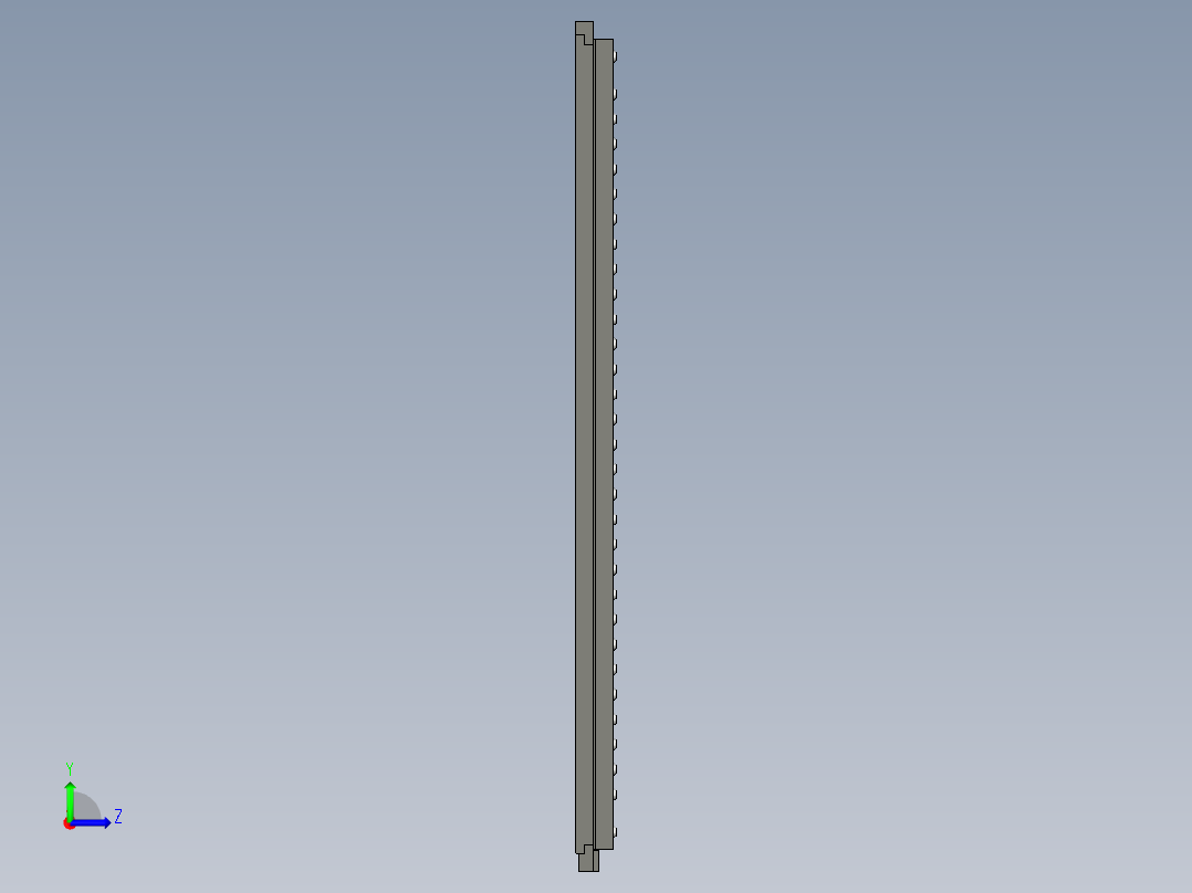 空氣浮上式萬向滾珠條(T溝型)AFU(A)-3D多系列多零件图纸模型左视图