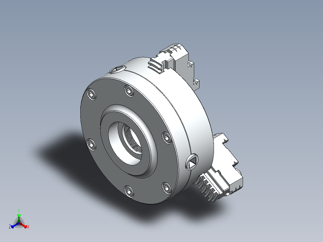 3爪卡盘正等轴测图