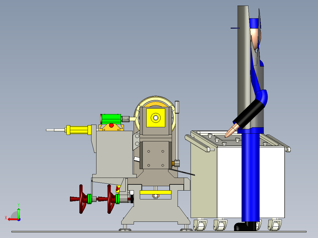 胶皮修剪机后视图