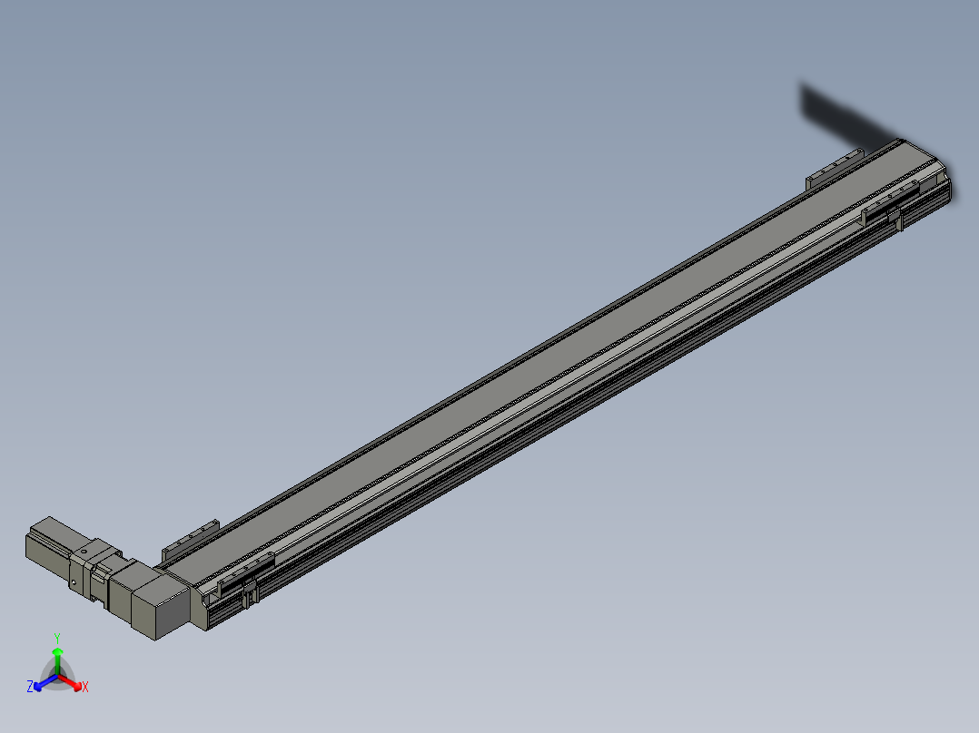 直线模组LHB17-L40-S1800-R(B)设计图纸正等轴测图