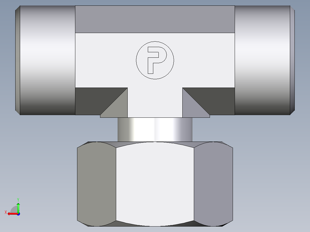 卡套式工业通用硬管接头EO_Standpipe_branch_tee_EVT15LOMD71后视图