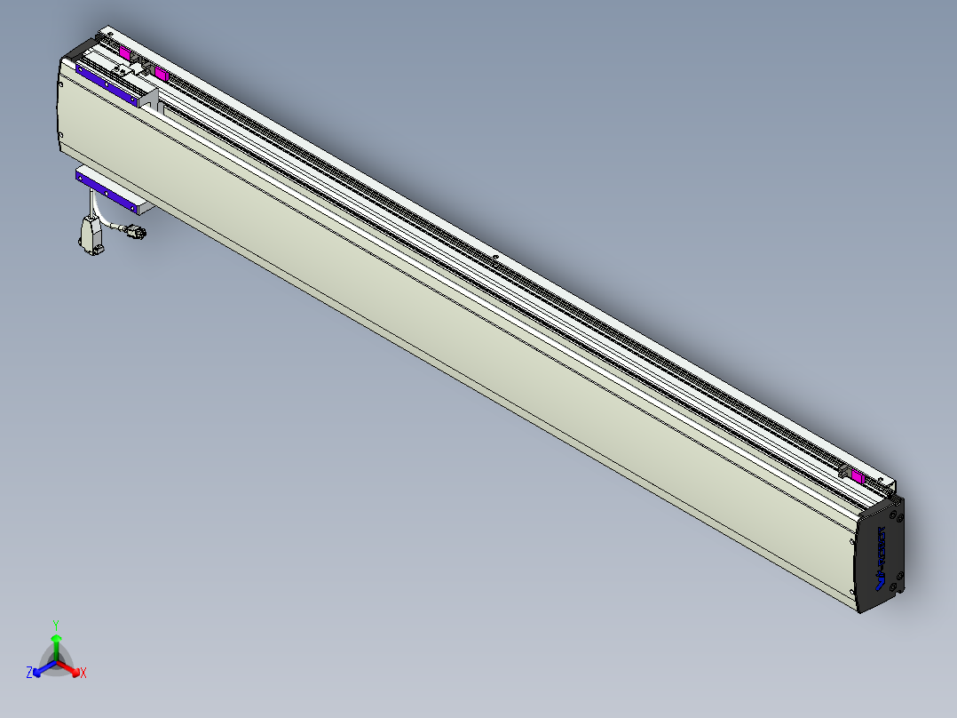 威洛博VL系列直线电机模组-VL14S1-S1200正等轴测图