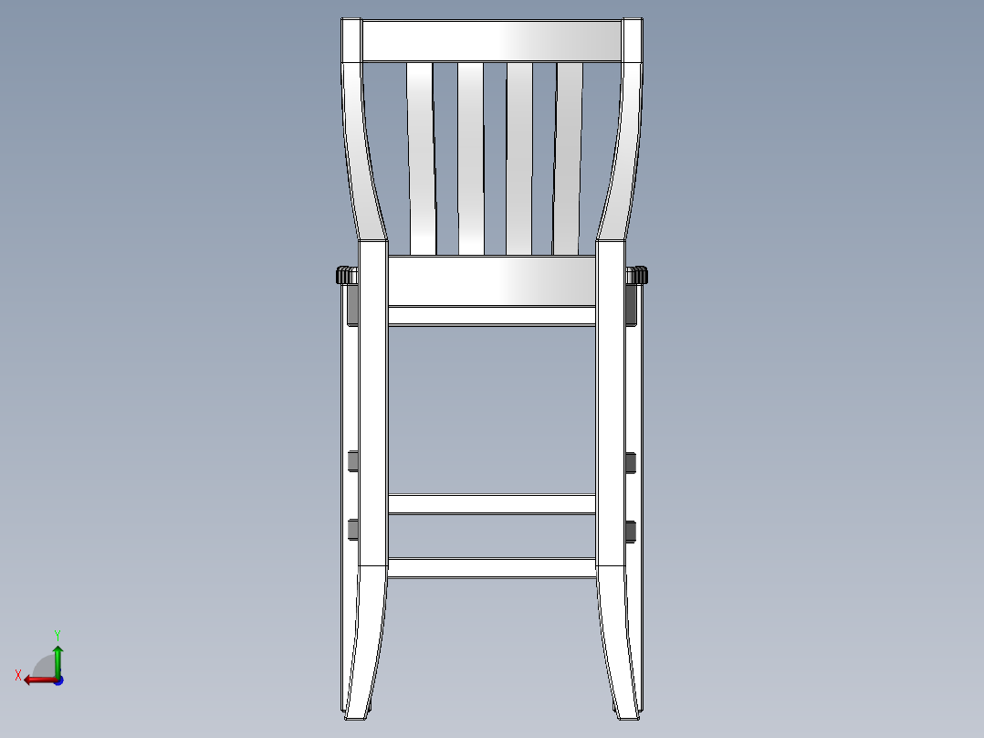 木质椅子后视图