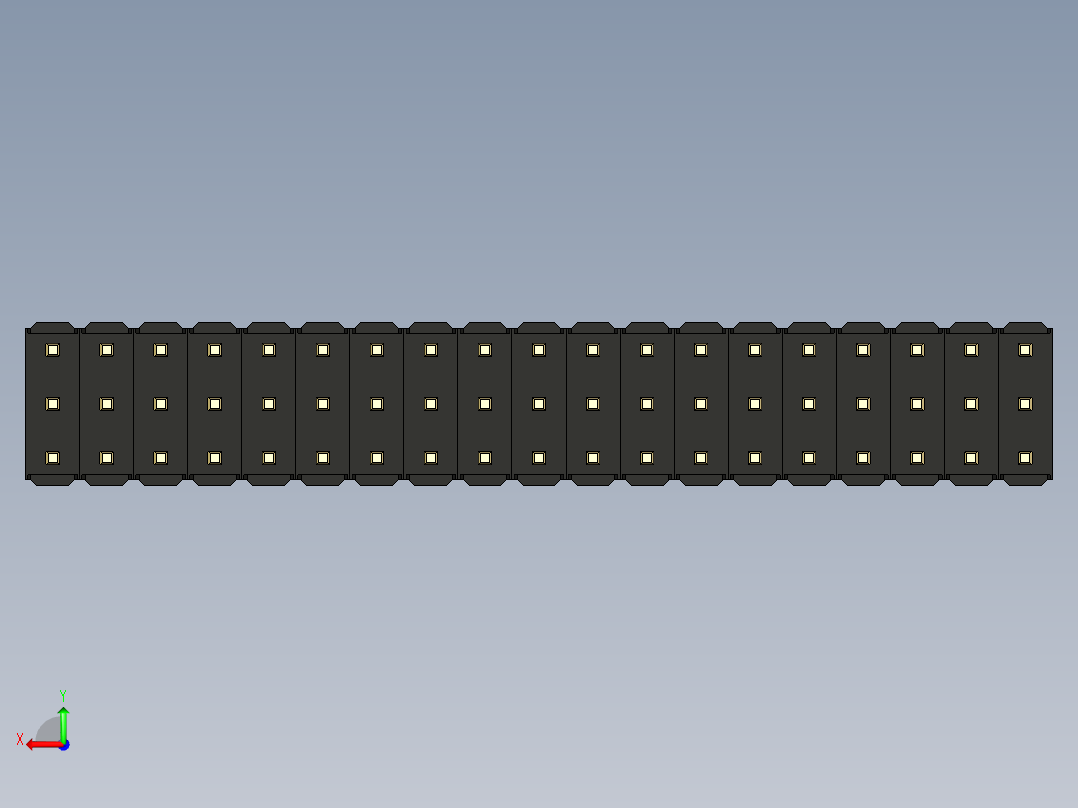 彩色公头100mil（2.54mm）系列-DS1021_black_3x19p_100mil_Type1_rev1.0后视图