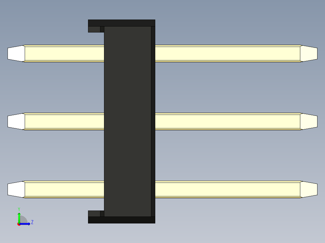彩色公头100mil（2.54mm）系列-DS1021_black_3x19p_100mil_Type1_rev1.0左视图