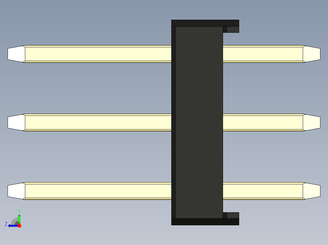 彩色公头100mil（2.54mm）系列-DS1021_black_3x19p_100mil_Type1_rev1.0右视图