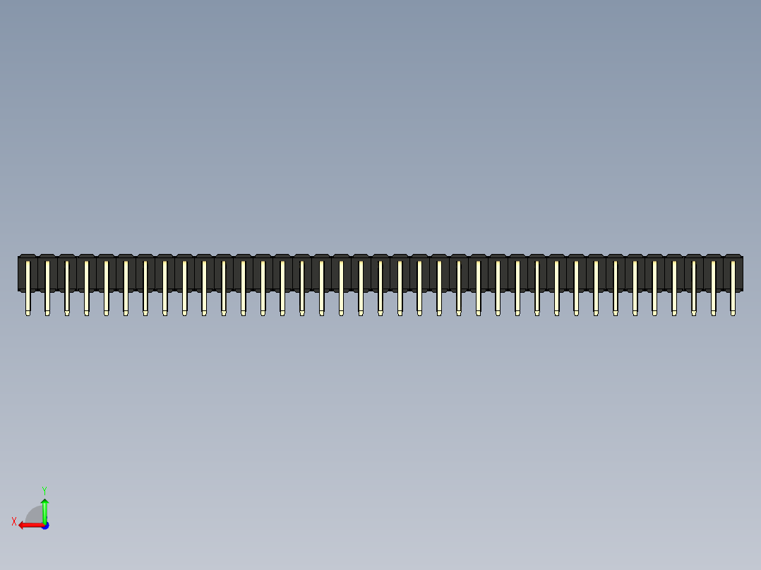 彩色公排针 100mil 2.54mm 系列-DS1022_black_2x37p_100mil_TypeD_rev1.0后视图