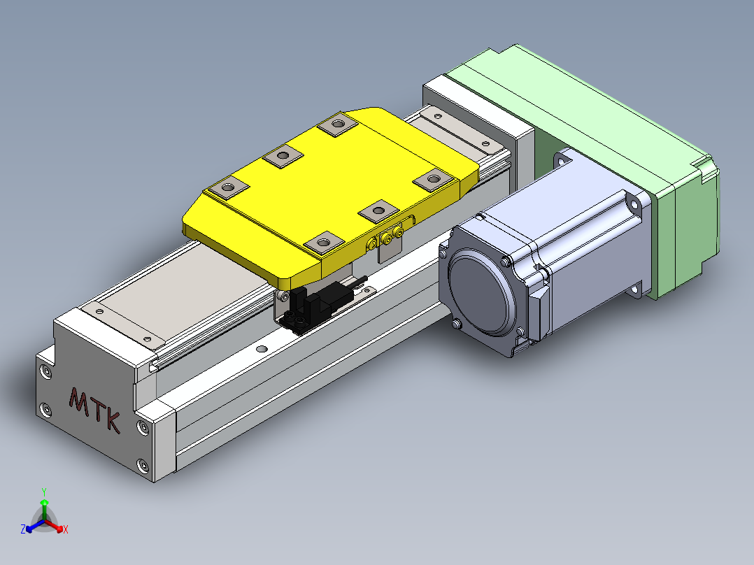 GTH内嵌丝杆全封闭GTH8-BR-400W正等轴测图