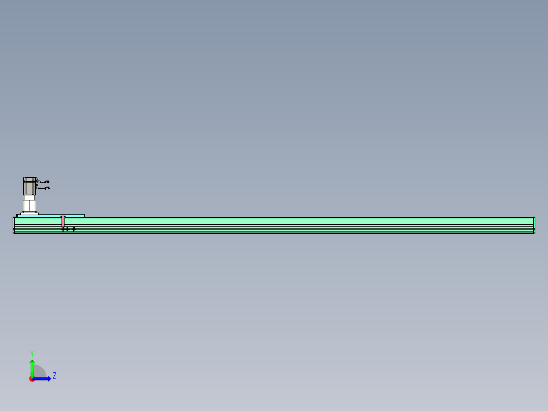 东锦齿条传动DH270G-L167-S2800-BU-减速机+750W左视图