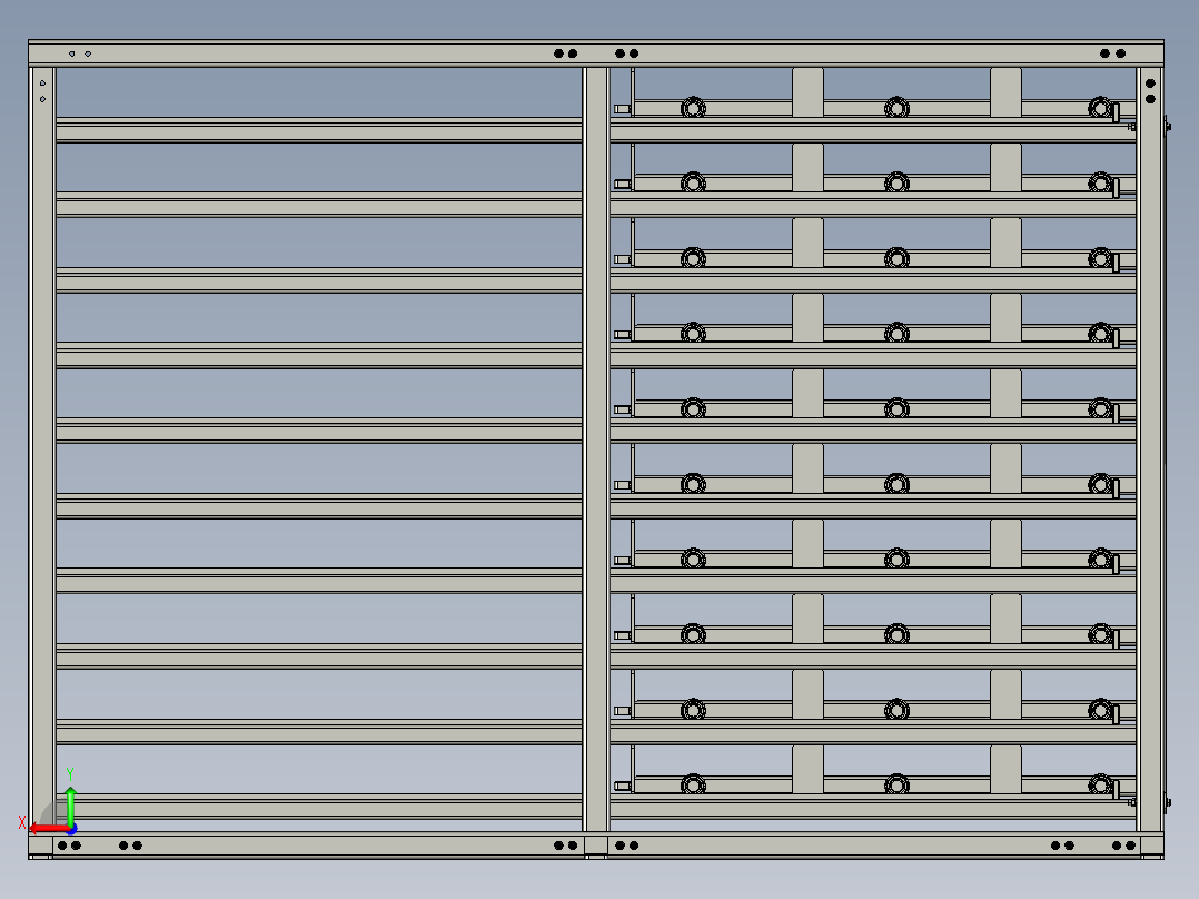 带轴承金属框架后视图