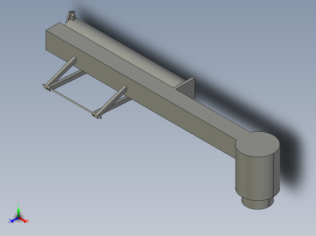 155mm自行火炮自动供输弹机方案设计正等轴测图