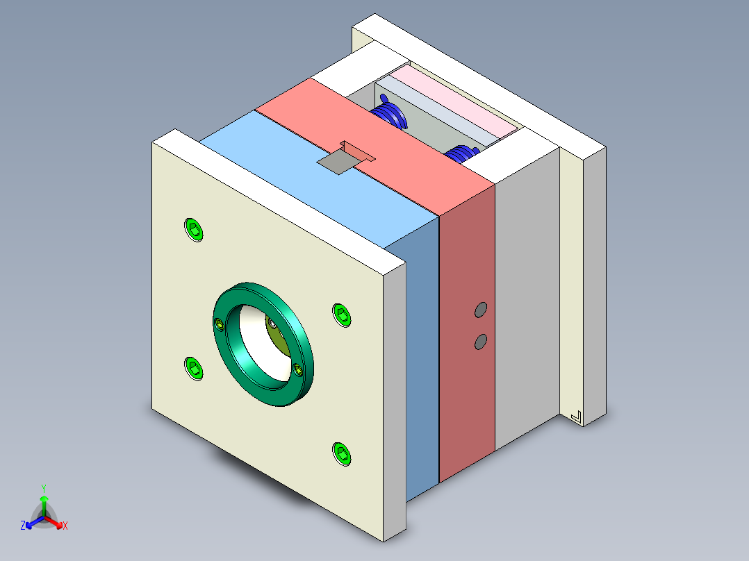 蓝牙耳机外壳注塑模具设计【三维UG】正等轴测图