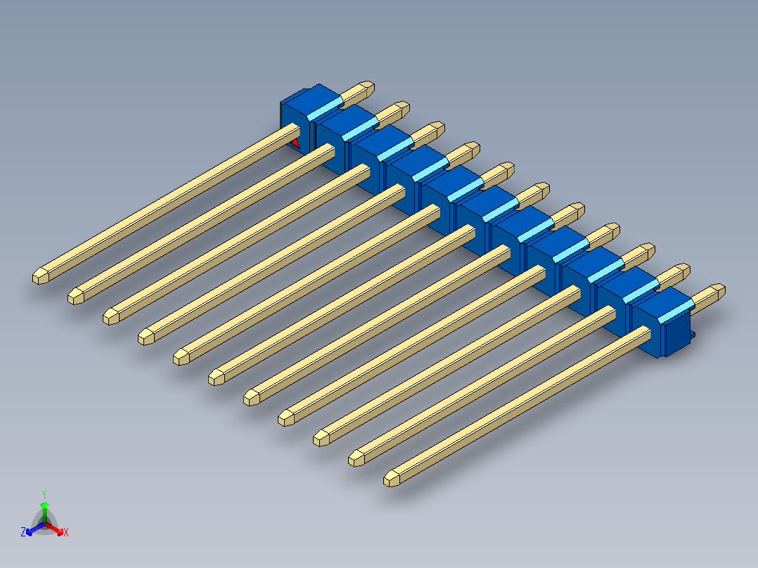 彩色公头100mil（2.54mm）系列-DS1021_blue_1x11p_100mil_Type19_rev1.0