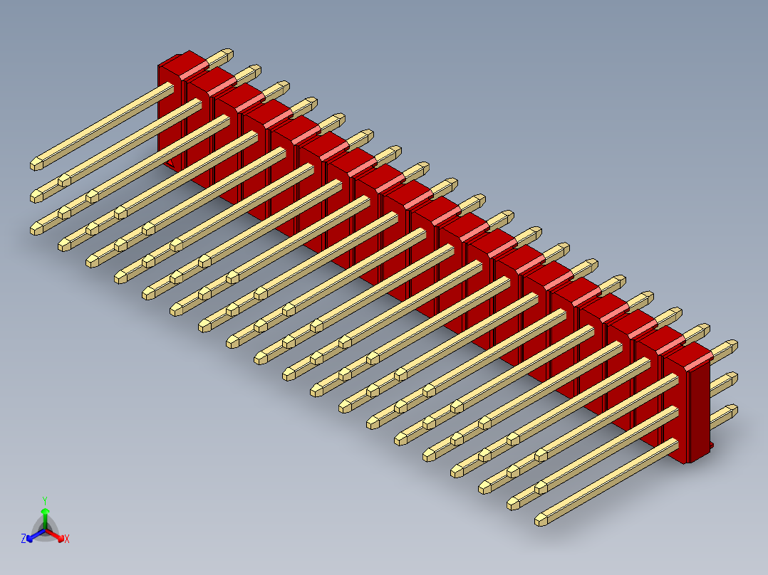 彩色公头100mil（2.54mm）系列-DS1021_red_3x19p_100mil_Type5_rev1.0