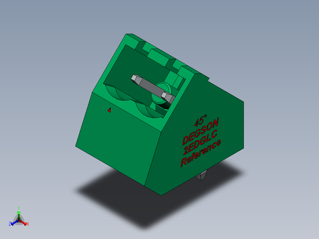 DEGSON 2EDG 系列 5.0mm 可插拔接线端子组-2EDGLC-5.0_5.08-xxP-14-00AH正等轴测图