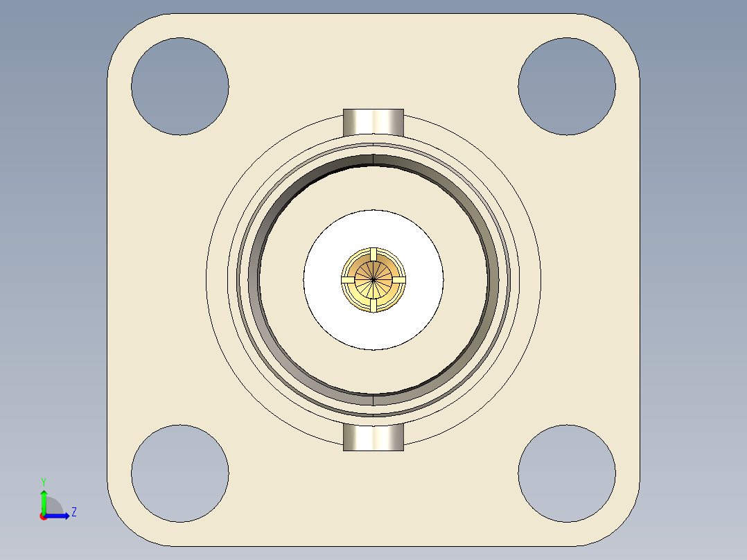 Amphenol_4_GHz_BNC_Coaxial_17.5mm_4-Hole_Flange_Connector左视图