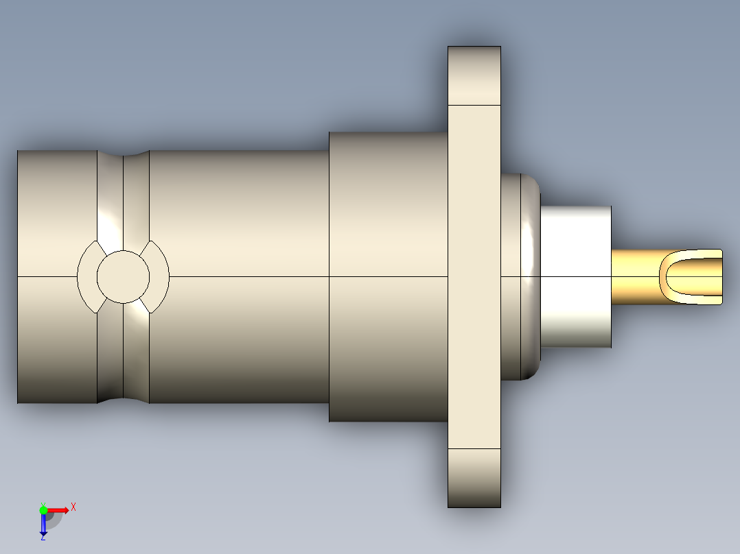 Amphenol_4_GHz_BNC_Coaxial_17.5mm_4-Hole_Flange_Connector俯视图