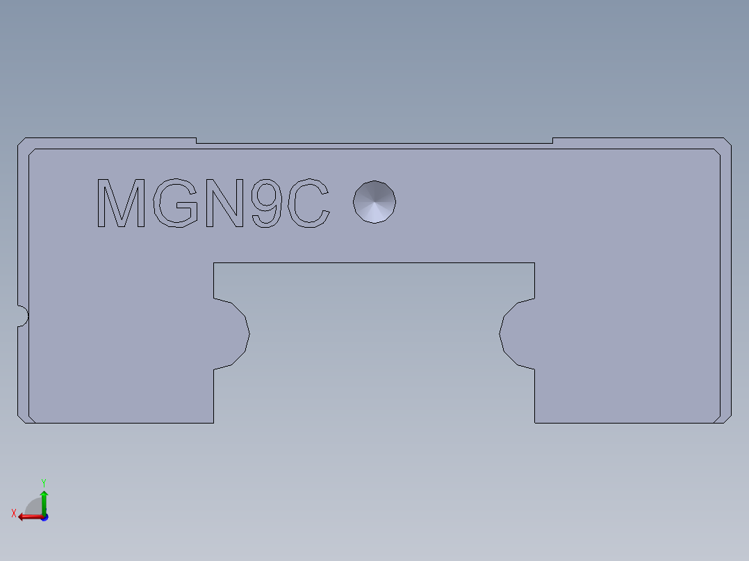 上银直线滑轨-MGN9C 滑块后视图