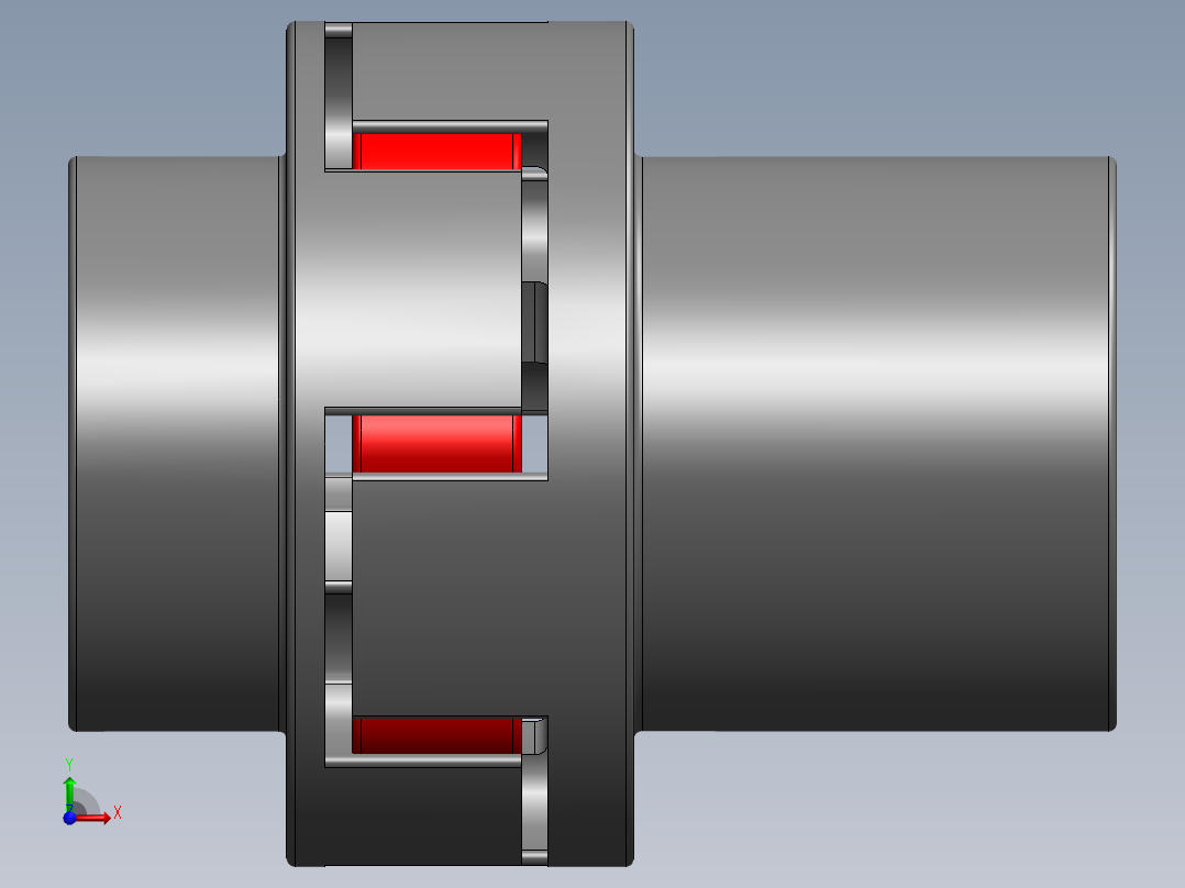 GB╱T 5272-2017[基本型梅花形弹性联轴器（LM型）LM125联轴器 22×38／ 50×84]前视图