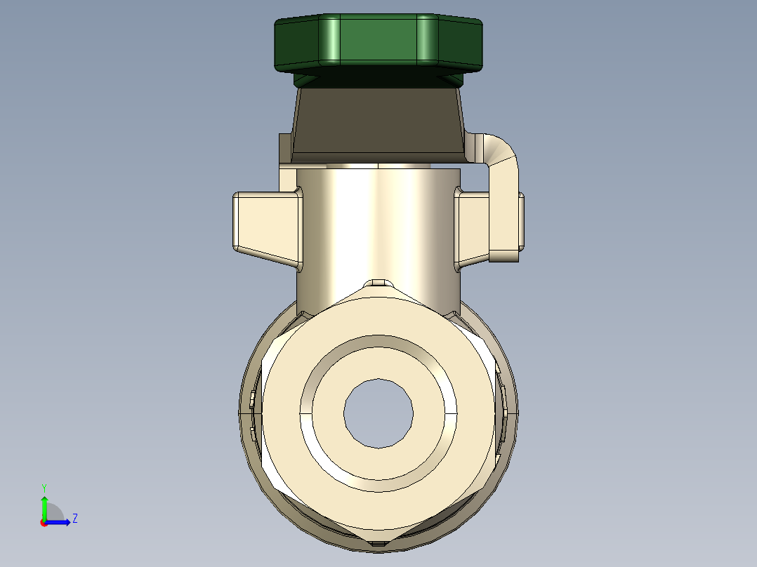 外螺纹球阀左视图