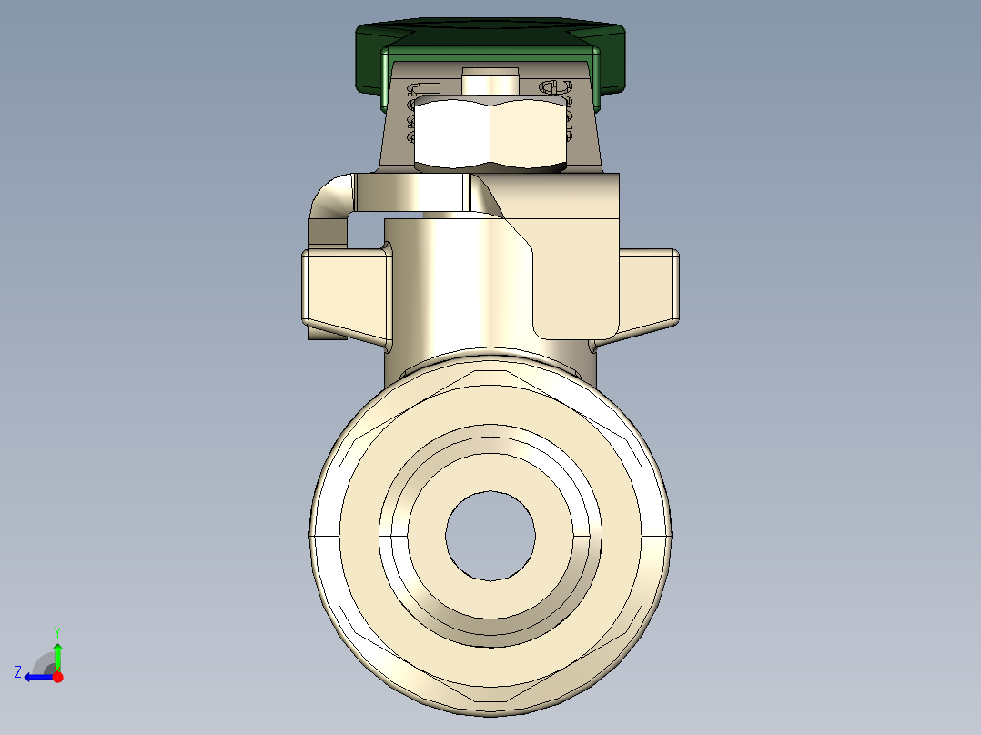 外螺纹球阀右视图